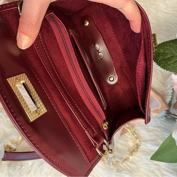 NWT Glass Ladder & Co Jackie crossbody in maroon - Picture 8 of 10